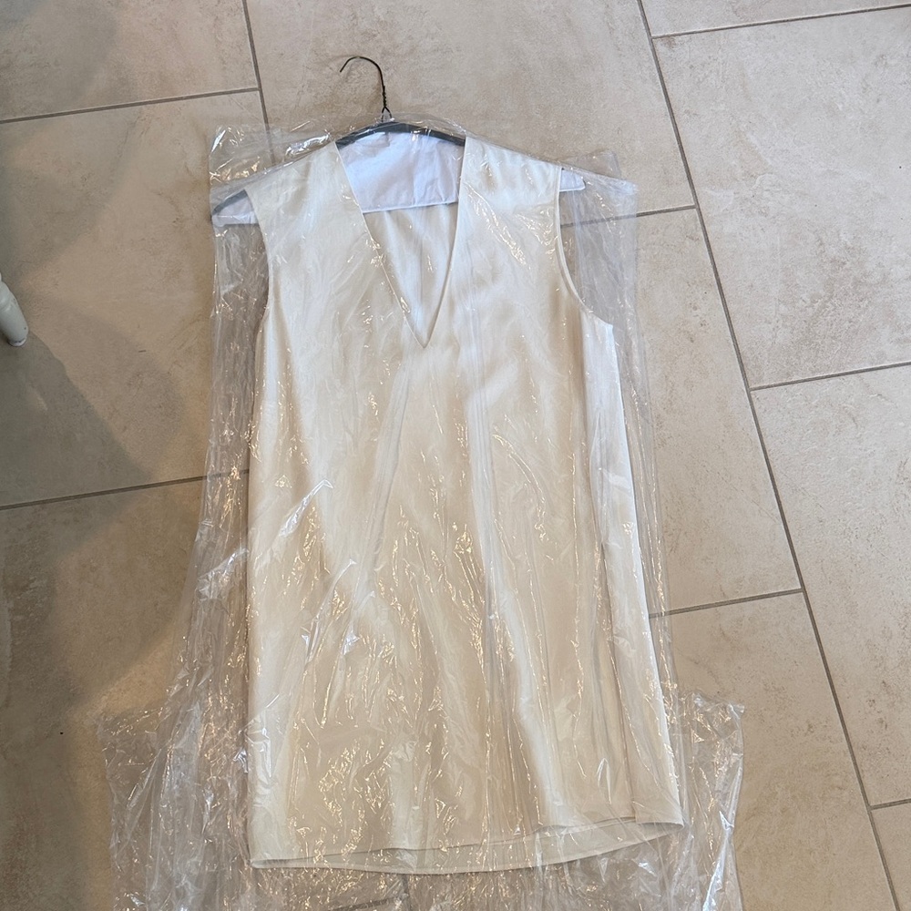 Helmut Lang Ivory V-Neck Dress